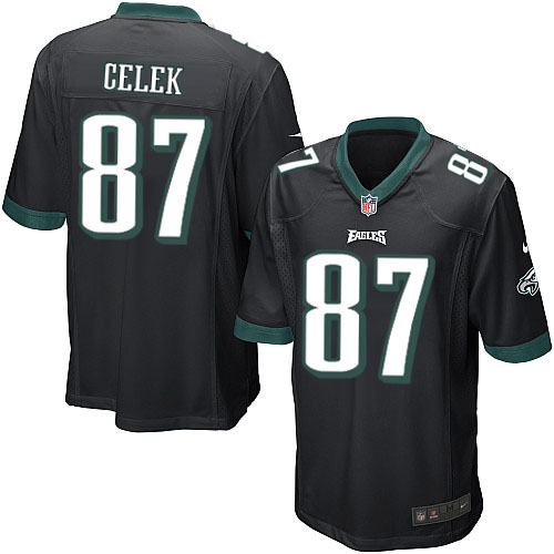 Men's Game Brent Celek Nike Jersey Black Alternate - #87 NFL Philadelphia Eagles